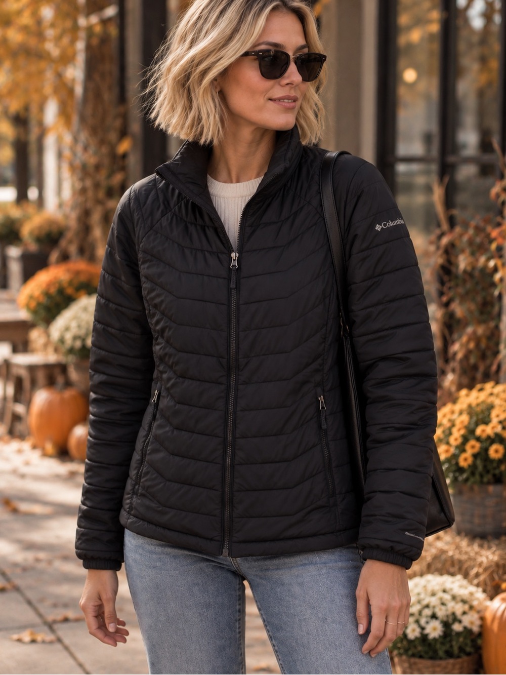 Columbia Omni-Heat Women’s Medium Black Lightweight Puffer Jacket - FLAWED